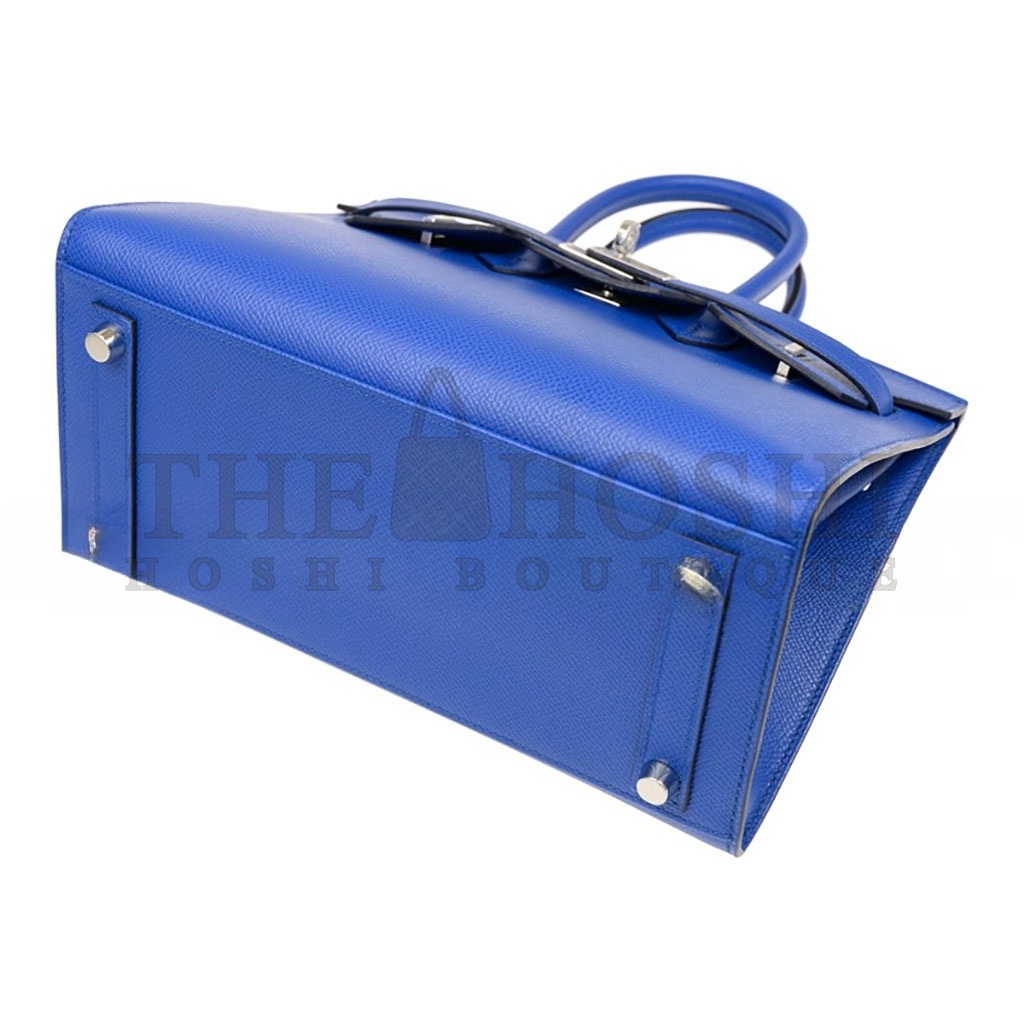 H**me5 BIRKIN 25 EPSOM LEATHER GREEK BLUE SILVER BUCKLE BAG BK2571EPSSO (25*20*13cm) Master Quality